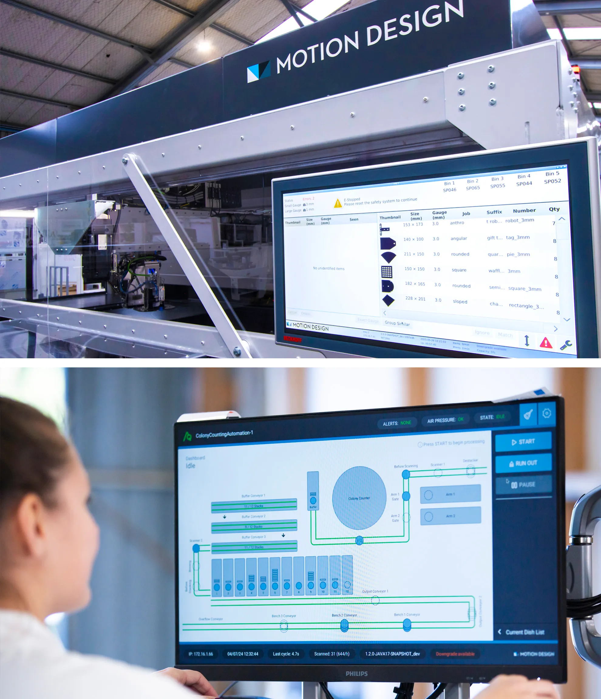 Human interface screens let you interact and control machines, designed by Motion Design software team.