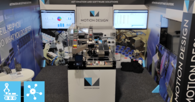 Header image for post about Motion Design's Smart Factory Industry 4.0 demonstration system for the EMEX trade show